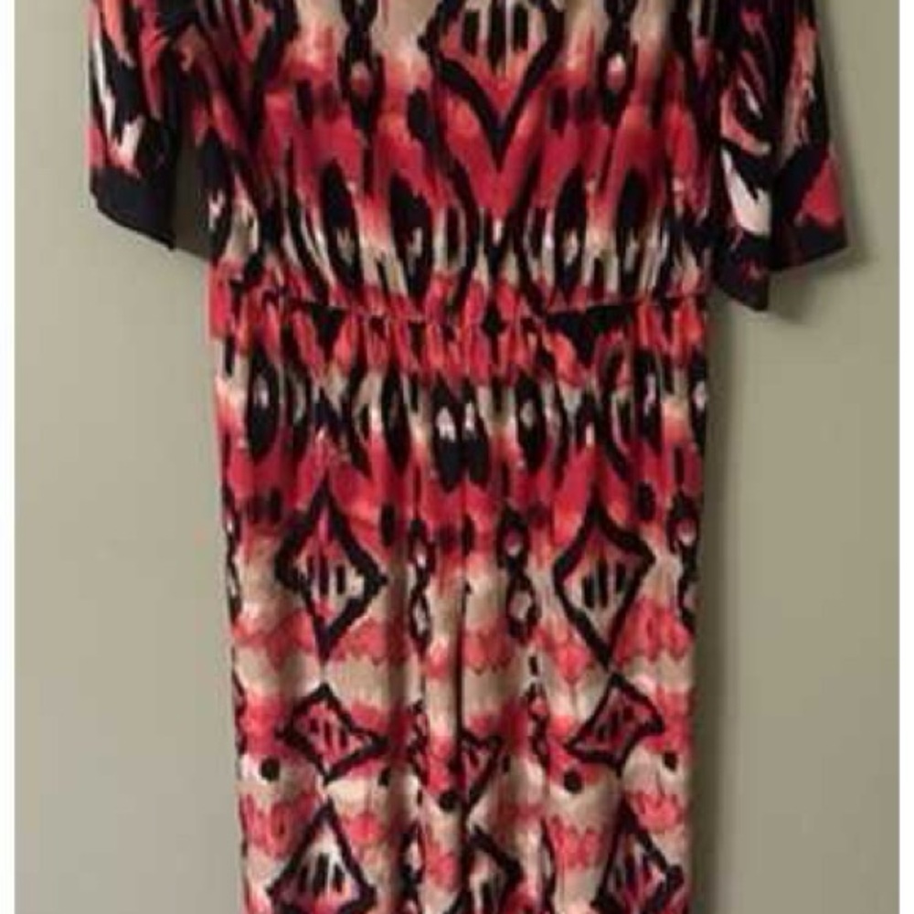 Red and Black Patterned jumpsuit